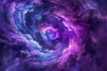 Cosmic Swirls of Indigo and Violet in Mesmerizing Galactic Background, Abstract Photo - obrazy, fototapety, plakaty