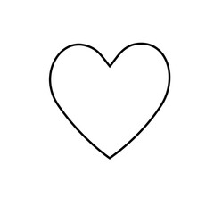 Black Line heart emoji isolated on white doodle background. Emoticons symbol modern, simple, printed on paper. icon for website design	
