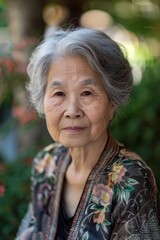 portrait of an elderly beautiful woman Generative AI