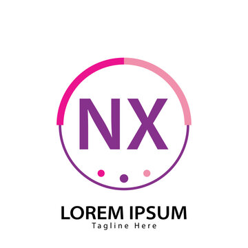 letter NX logo. NX. NX logo design vector illustration for creative company, business, industry