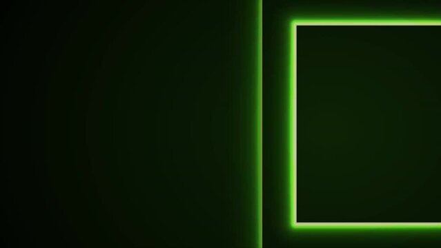 Bright green neon square abstract technology background. Seamless looping technology motion design. Video animation Ultra HD 4K 3840x2160