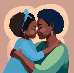 Portrait of love and affection between mother and daughter.