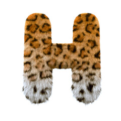 jaguar letter H - Upper-case 3d leopard font - suitable for safari, wildlife or nature related subjects