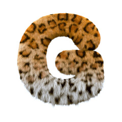 jaguar letter G - Capital 3d leopard font - suitable for safari, wildlife or nature related subjects