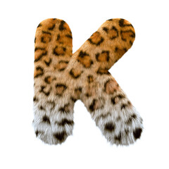jaguar letter K - Capital 3d leopard font - suitable for safari, wildlife or nature related subjects