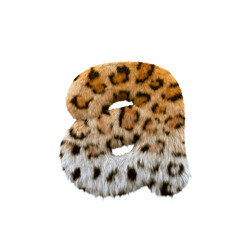 jaguar letter A - Lowercase 3d leopard font - Suitable for safari, wildlife or nature related subjects