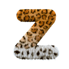 jaguar letter Z - Upper-case 3d leopard font - suitable for safari, wildlife or nature related subjects