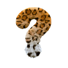 jaguar interrogation point - 3d leopard symbol - Suitable for safari, wildlife or nature related subjects