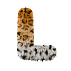 jaguar letter L - Capital 3d leopard font - suitable for safari, wildlife or nature related subjects