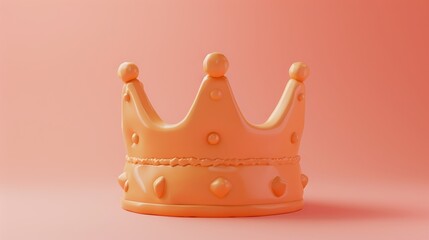 A minimalistic 3D-rendered image of a crown with a smooth pastel finish, symbolizing concepts of royalty and leadership