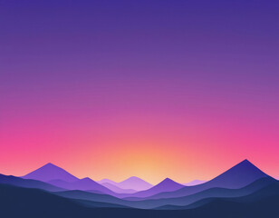 gradient colorful landscape with hills, digital artwork wallpaper
