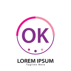 letter OK logo. OK. OK logo design vector illustration for creative company, business, industry
