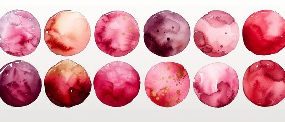 A set of modern watercolor stains, gold lines, alcohol ink, brushstrokes isolated on white for wall pictures, logos, and covers.