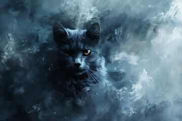 Cat in the style of crystalization, beautiful, subtle tonesl