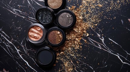 Eyeshadow texture make up pack mock up wallpaper background