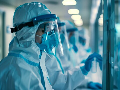 Medical professionals conducting lung function tests
