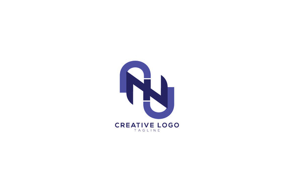 NN NNU NNJ Abstract initial monogram letter alphabet logo design