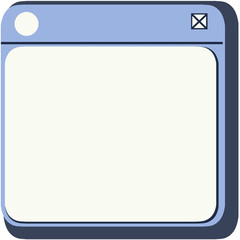 Rectangular text box , web browser window design Cartoon style.