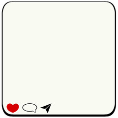 Rectangular text box , web browser window design Cartoon style.