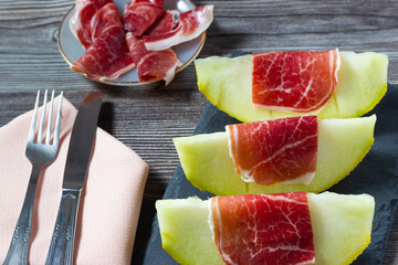 Delicious duo: Melon and Iberian ham