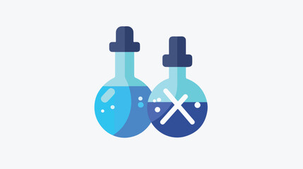 Chemical Vessels vector icon. Style is bicolor flat 
