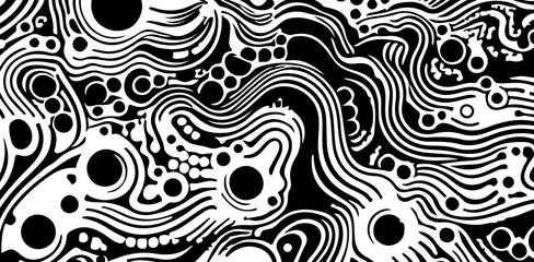 Abstract black and white  zentangle doodle background. - 778533922