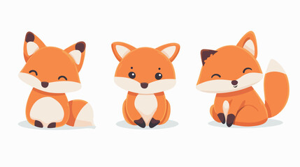 Children toy orange fox beanbag color and line vector