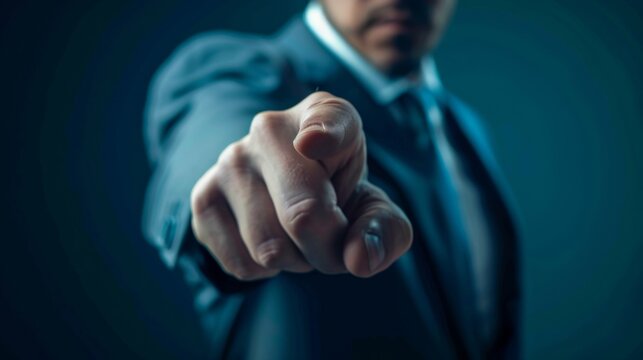 Businessman point finger wallpaper background