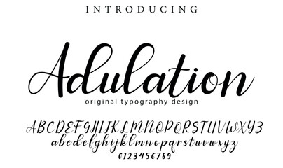 Adulation Font Stylish brush painted an uppercase vector letters, alphabet, typeface