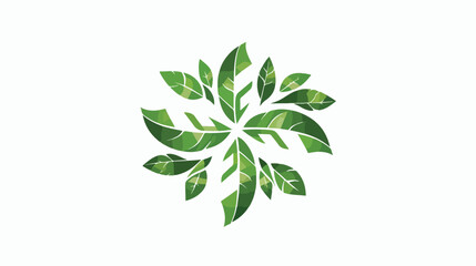 GREEN CROSS WITH LEAF  MEDICAL LOGO  ICON flat vector