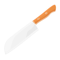 santoku knife color vector illustration
