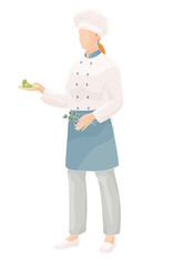 standing smiling chef restaurant female characters in uniform