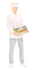 standing  chef restaurant male characters in uniform