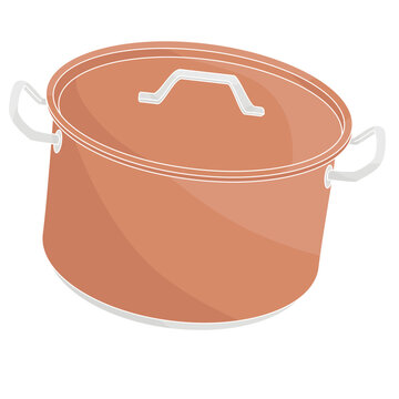 large copper saucepan with lid