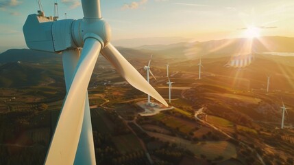 Wind turbine energy windmill power generator wallpaper background
