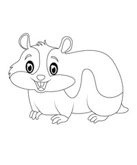 Fototapeta premium Hamster coloring book page for kids