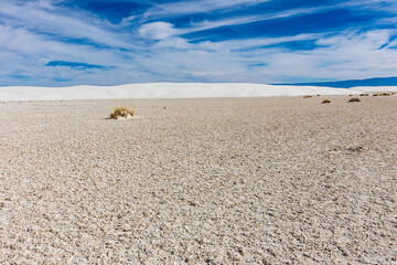 Gypsum flat below the dunes at White Sands National Park,
