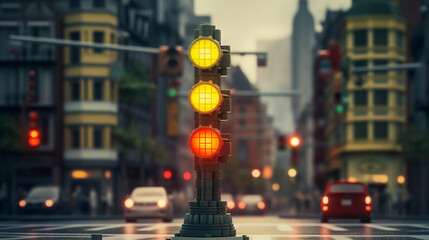 traffic lights in the city