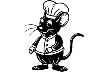 full-body--a-little-mouse-cook--vector-illustration
