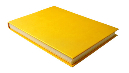 Blank yellow book on transparent background.
