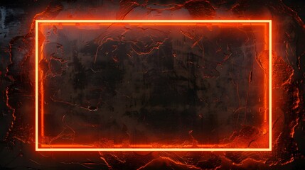 Sleek neon orange overlay video screen frame border layout against black background for streaming gaming content