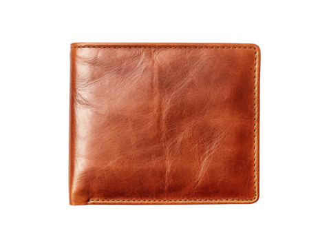 Leather money card wallet isolated