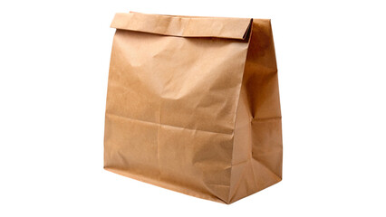 Brown paper bag isolated on transparent background