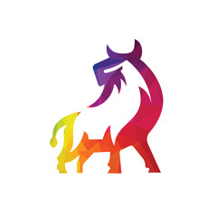 Bull vector logo design template.
