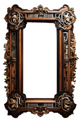 wooden picture frame with intricate carving