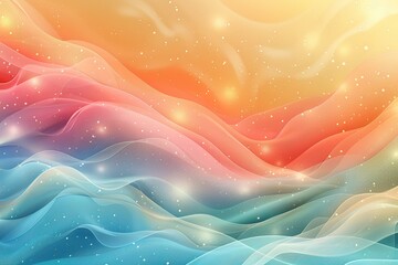 Light pastel background with wavy lines and circles, soft color gradient,