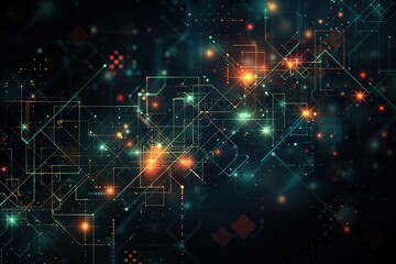 A computer generated image of a bright, colorful, and complex pattern of lines