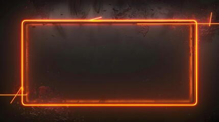 Minimalist neon orange overlay video screen frame border style with black backdrop for entertaining gaming broadcasts