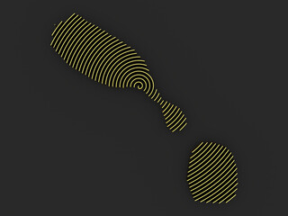 An abstract map of the Saint Kitts and Nevis, consisting of thin golden lines. An abstract image for a geographical design template. an image for 3D rendering. Dark uniform background.
