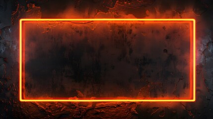 Minimalist neon orange overlay video screen frame border style with black backdrop for entertaining gaming streams